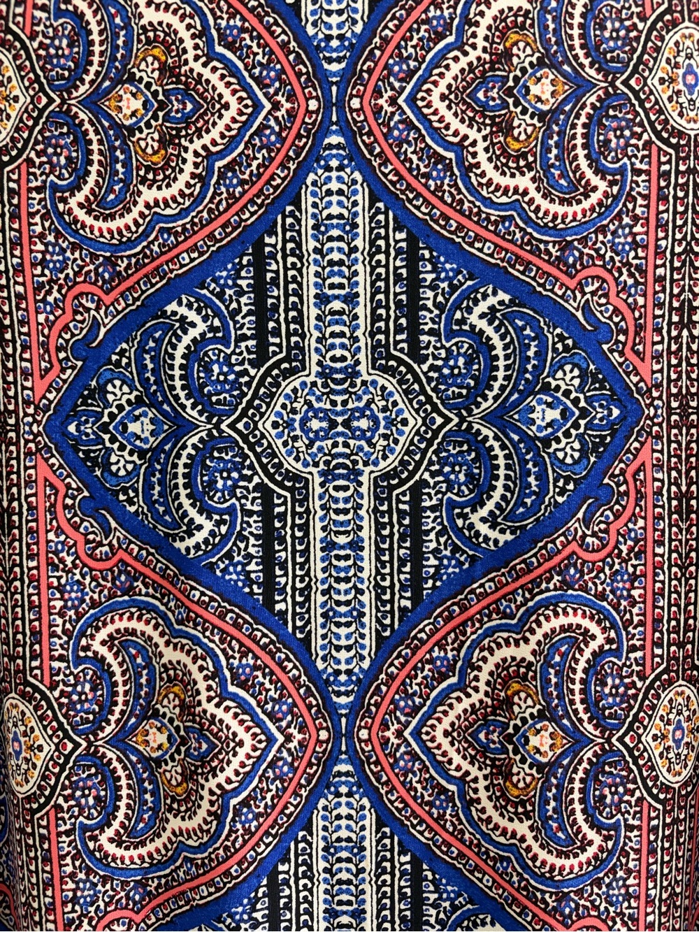 London Times Blue Red Paisley 3/4 Sleeve Shift Dress 12 Geometric Mediterranean - Picture 3 of 7
